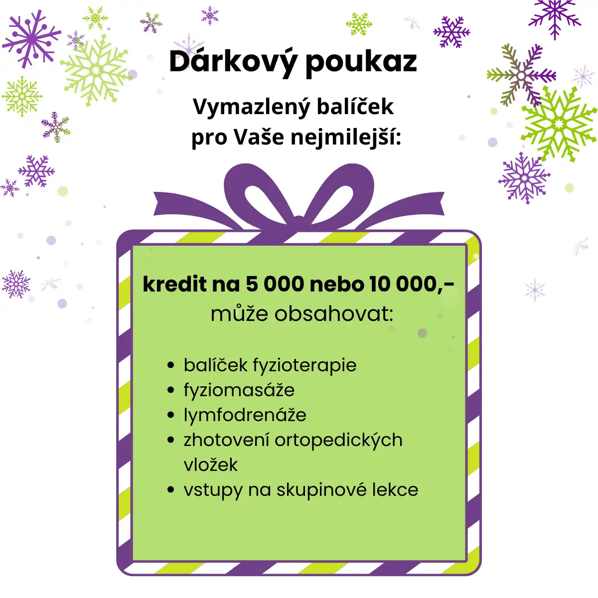 Dárkový poukaz Be Balanced s kreditem na služby